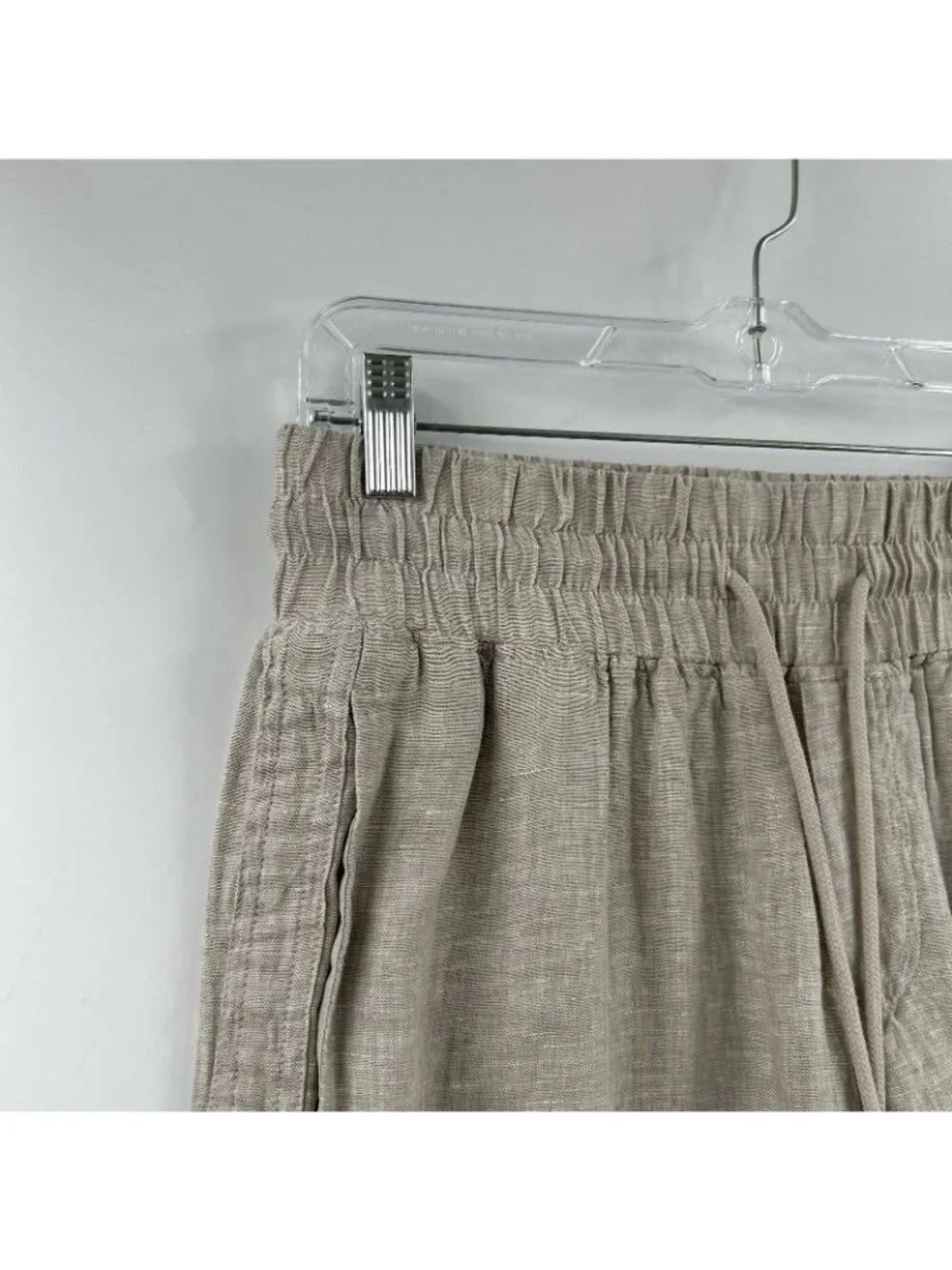 Quince 100% European Linen Wide Leg Cropped Pants Flax Womens Small Coastal NWT
